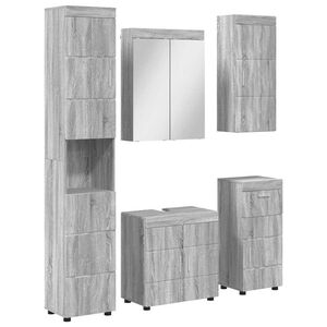 vidaXL Bathroom Furniture Set TULUM Grey Sonoma Engineered Wood