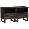 vidaXL Bedside Cabinet 2 pcs Walnut 40 x 33 x 46 cm Solid Acacia wood