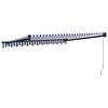 vidaXL Retractable Awning Blue and White 3x2.5 m Fabric and Aluminium