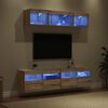 vidaXL TV Wall Units with LED 5 pcs Artisan Oak 80 x 30 x 40 cm