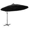 vidaXL Hanging Garden Parasol Black 3 m Aluminium Pole