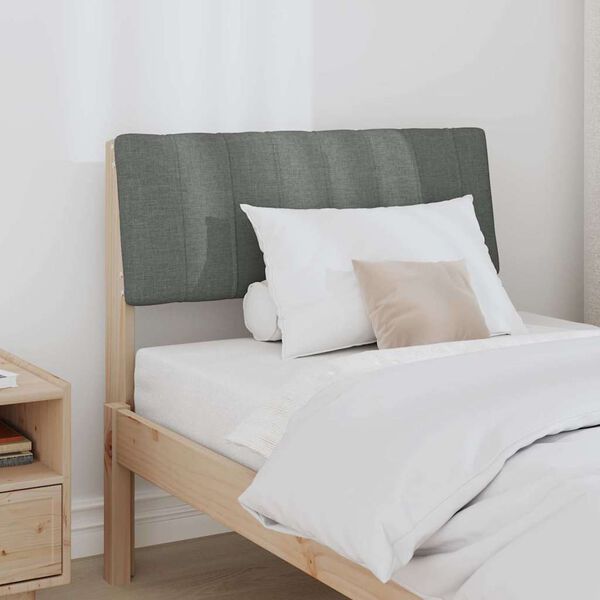 vidaXL Upholstered Headboard Dark Grey 75 cm Solid Pine Wood