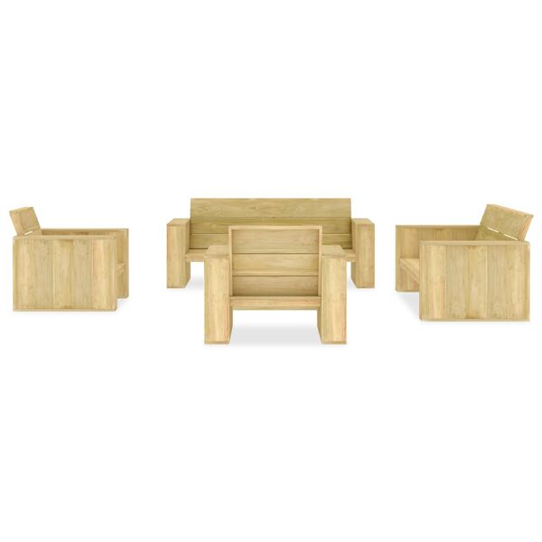 vidaXL 5 Piece Garden Lounge Set Impregnated Pinewood