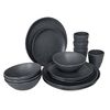 Bo-Camp 16 Piece Tableware Hoxton Melamine Dark grey
