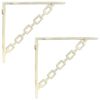 vidaXL Wall Shelf Brackets 2 pcs Antique White 21 x 21 x 3.5 cm Steel