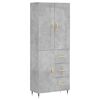 vidaXL Highboard Concrete Grey 69.5x34x180 cm Engineered Wood