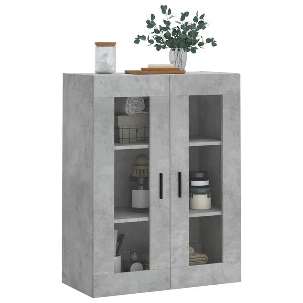 vidaXL Wall Mounted Cabinet Concrete Grey 69.5x34x90 cm
