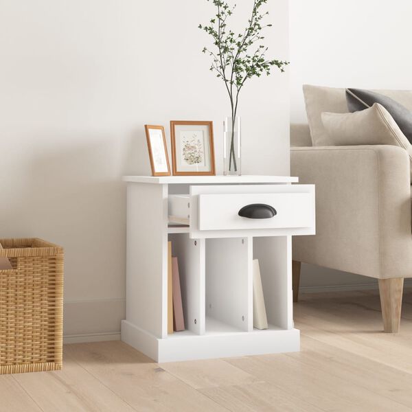 vidaXL Bedside Cabinet White 43x36x50 cm