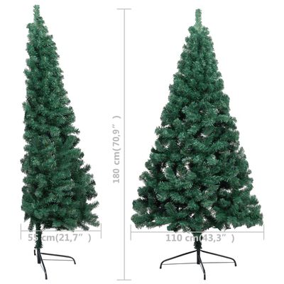 vidaXL Artificial Half Pre-lit Christmas Tree with Ball Set Green 180 cm