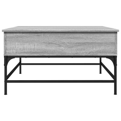 vidaXL Coffee Table Grey Sonoma 80x80x45 cm Engineered Wood and Metal