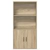 vidaXL Bookcase Sonoma Oak 60x24x120 cm Engineered Wood
