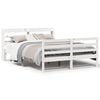 vidaXL Bed Frame with Headboard without Mattress White 150x200 cm King Size