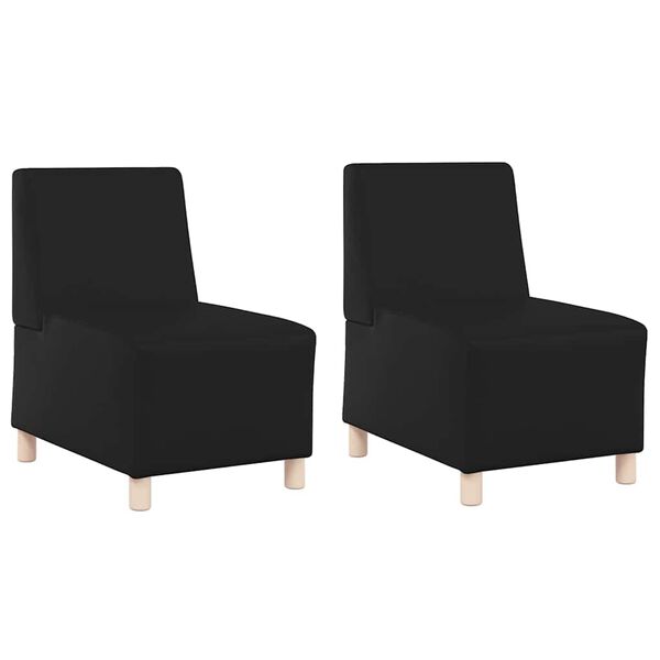 vidaXL Modular Sofa Unit Armless 2 pcs Black 55 x 74 x 82 cm