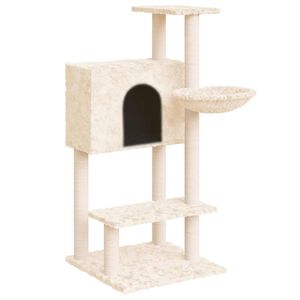 vidaXL Cat Tree with Sisal Scratching Posts Cream 108,5 cm