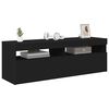 vidaXL TV Cabinet with LED Lights Black 120x35x40 cm