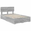 vidaXL Bed Frame with Drawer Grey Sonoma 120 x 200 cm Engineered Wood