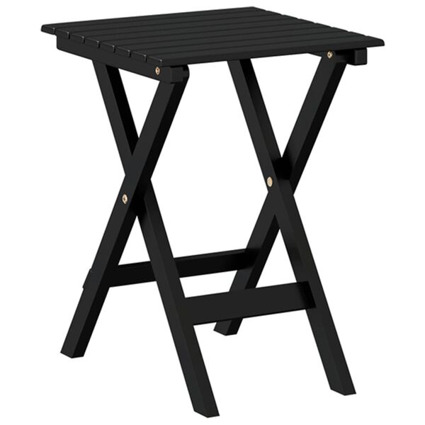 vidaXL Side Table Foldable Black Solid Wood Poplar