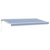vidaXL Retractable Awning Blue and White 400 x 200 cm