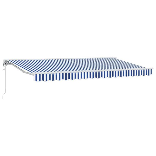 vidaXL Retractable Awning Blue and White 400 x 200 cm