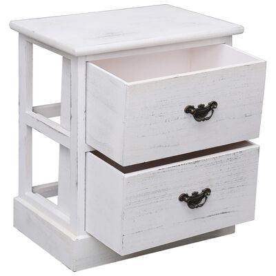 vidaXL Bedside Cabinets 2 pcs White 38x28x45 cm Paulownia Wood