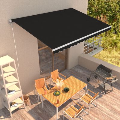 vidaXL Automatic Retractable Awning 450x300 cm Anthracite