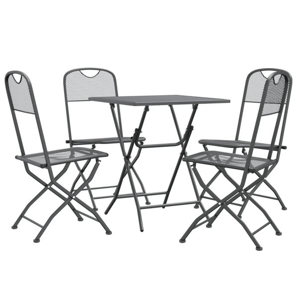 vidaXL 5 Piece Garden Dining Set Expanded Metal Mesh Anthracite