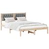 vidaXL Bed Frame Light Grey 140 x 200 cm Solid Pine Wood