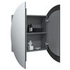 vidaXL Bathroom Cabinet with Round Mirror&LED Grey 54x54x17.5 cm