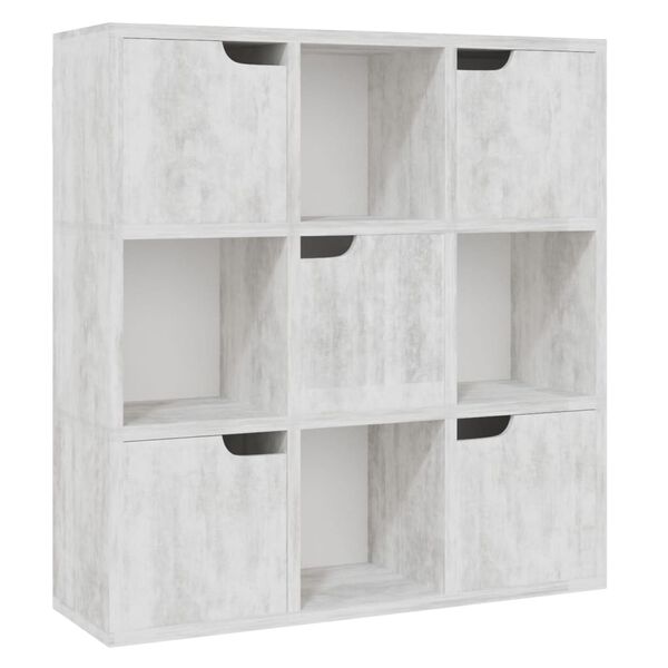 vidaXL Bookshelf Concrete 88.5x27.5x88 cm Engineered Wood