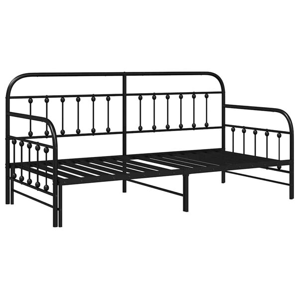 vidaXL Daybed Frame Black 90 x 200 cm Powder-Coated Steel