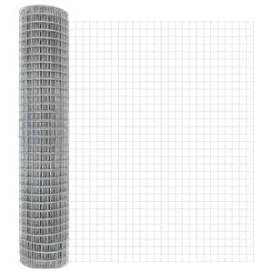 vidaXL Euro Fence Silver 1.6 x 10 m Hot dip galvanized iron