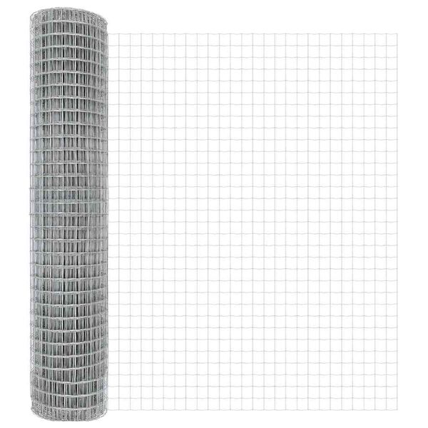 vidaXL Euro Fence Silver 1.6 x 10 m Hot dip galvanized iron