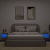 vidaXL Bedside Cabinets with LED Lights Wall-mounted 2 pcs Grey Sonoma