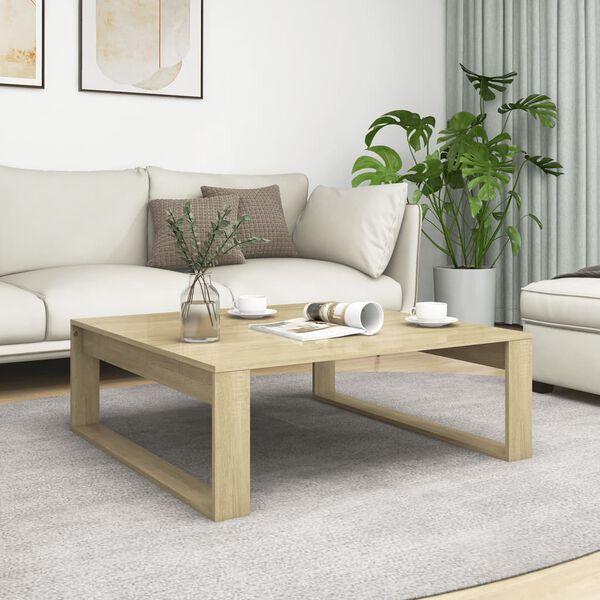 vidaXL Coffee Table Sonoma Oak 100x100x35 cm Engineered Wood
