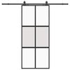 vidaXL Sliding Door with Hardware Set Black 90x205 cm Tempered Glass