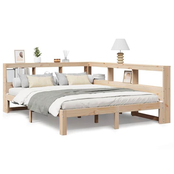 vidaXL Bookcase Bed without Mattress 160x200 cm Solid Wood Pine