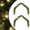 vidaXL Christmas Garland with 600 LEDs 2 pcs Green PVC