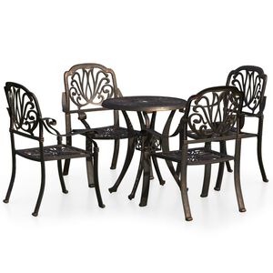 vidaXL 5 Piece Bistro Set Cast Aluminium Bronze