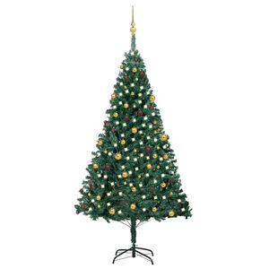 vidaXL Artificial Christmas Tree with 150 LEDs with Stand Green 150 cm