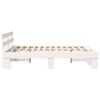 vidaXL Bed Frame with Headboard White 150 x 200 cm Solid Pine Wood