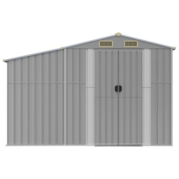 vidaXL Garden Shed Grey 277x192.5x179 cm Galvanised Steel