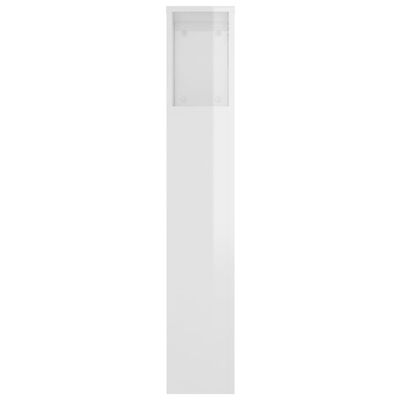 vidaXL Headboard Cabinet High Gloss White 220x18.5x104.5 cm