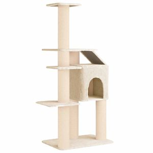 vidaXL Cat Tree with Sisal Scratching Posts Cream 183 cm