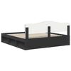 vidaXL Bed Frame with Headboard Black 200 x 200 cm Solid Pine Wood