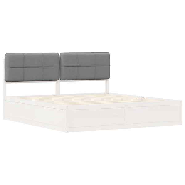 vidaXL Bed Frame with Upholstered Headboard Light Grey 180 x 200 cm
