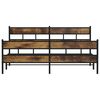 vidaXL Metal Bed Frame without Mattress Smoked Oak 193x203 cm