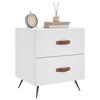 vidaXL Bedside Cabinet White 40x35x47.5 cm Engineered Wood