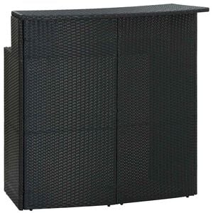 vidaXL Bar Table | Black | PE rattan | Standard | Tough | Bar Table