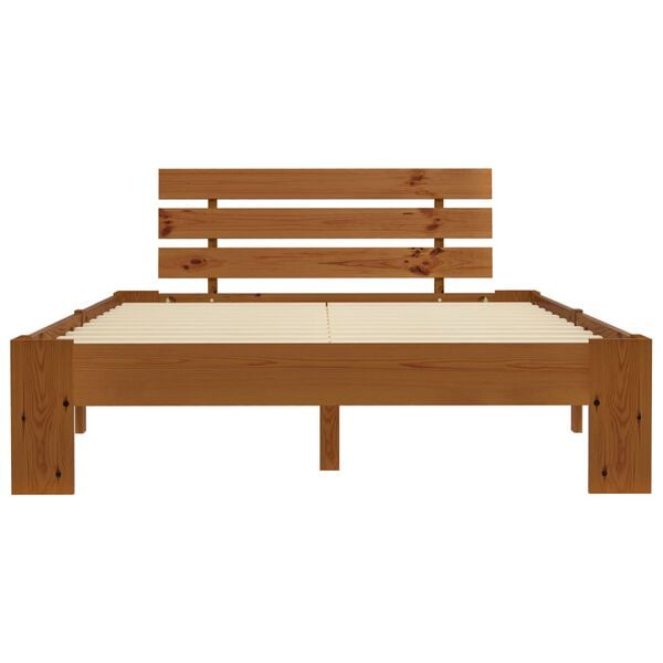 vidaXL Bed Frame without Mattress Honey Brown 140x200cm Solid Wood Pine