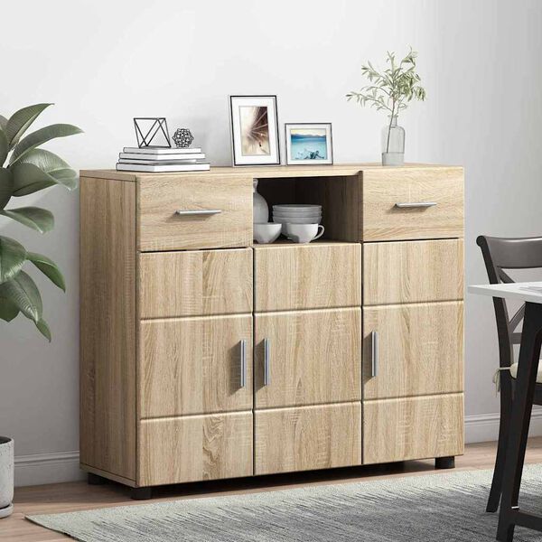 vidaXL Wooden Cabinet Sonoma Oak 88.5 x 30.5 x 73 cm Engineered Wood